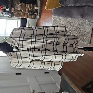 Plaid button down coat